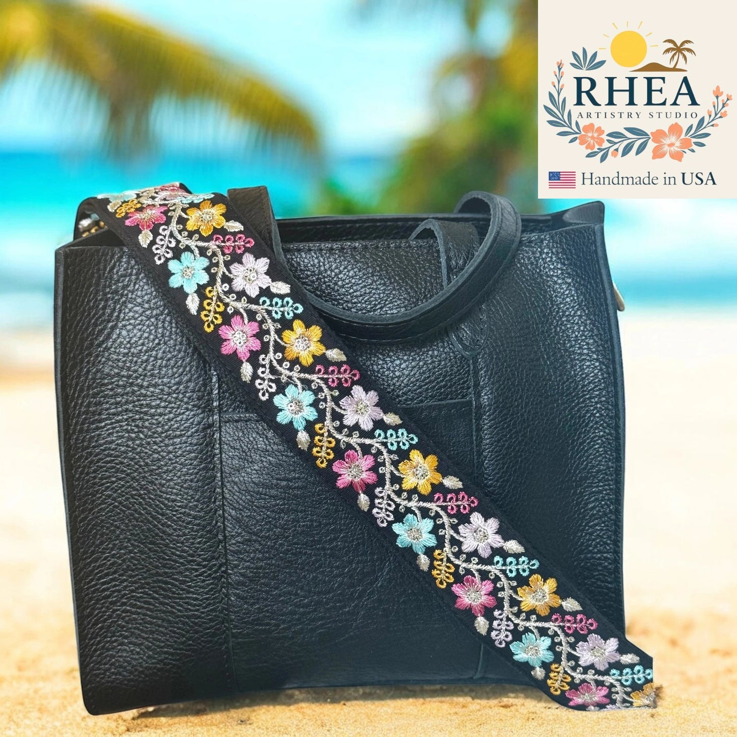 Spring Vernal | Wildflower Embroidered Bag Strap