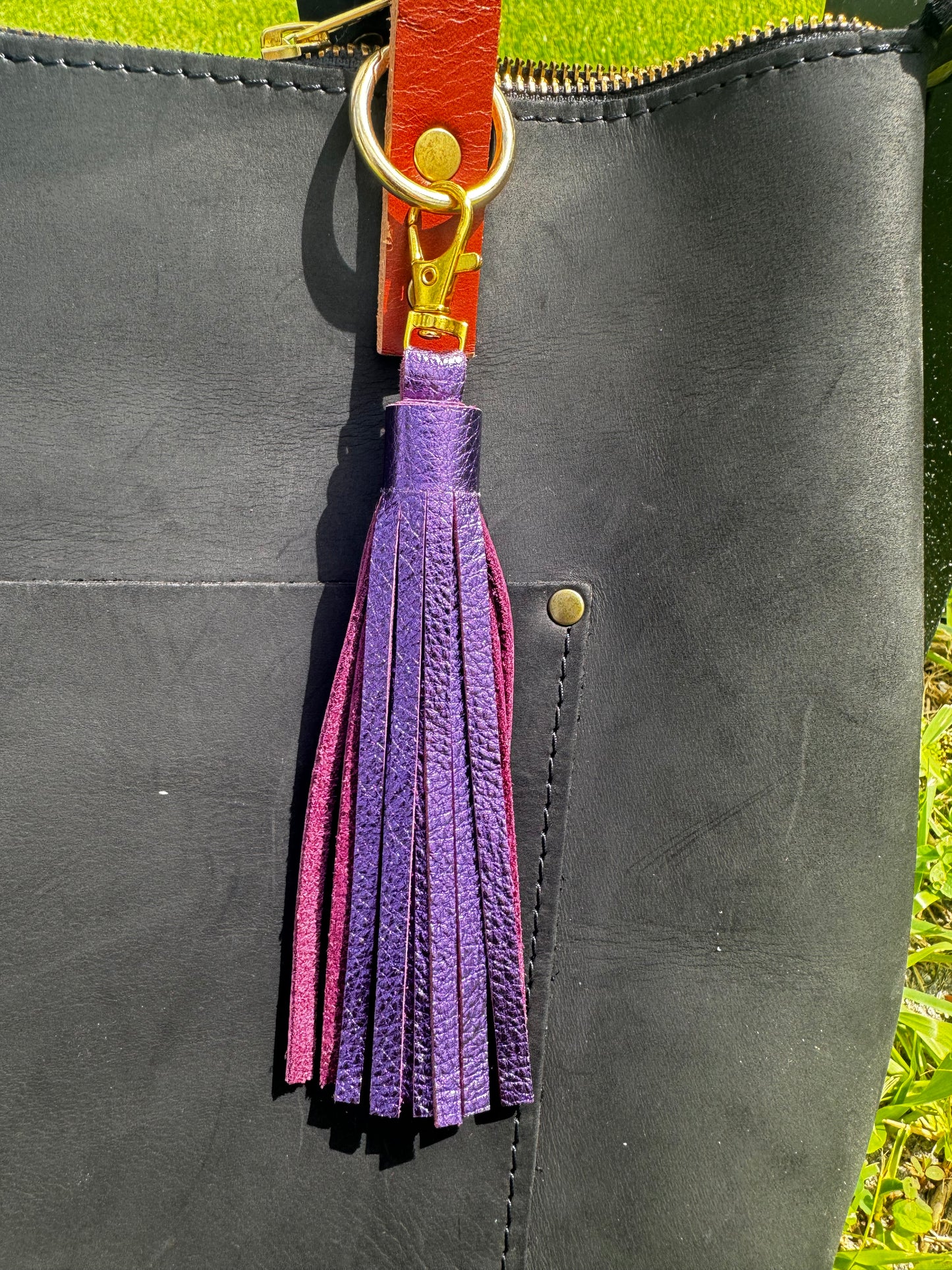 Leather Tassels – Premium Keychain & Handbag Accessories - Large