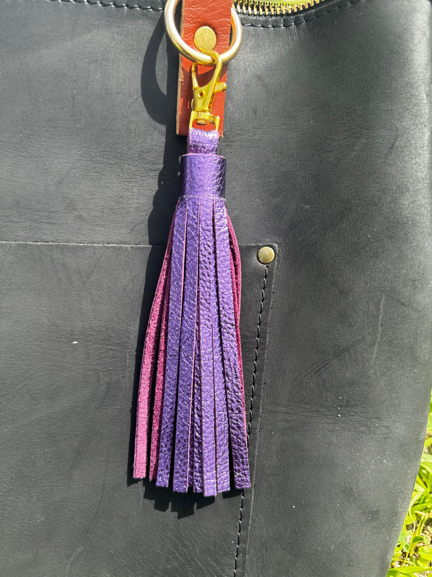 Leather Tassels – Premium Keychain & Handbag Accessories - Large