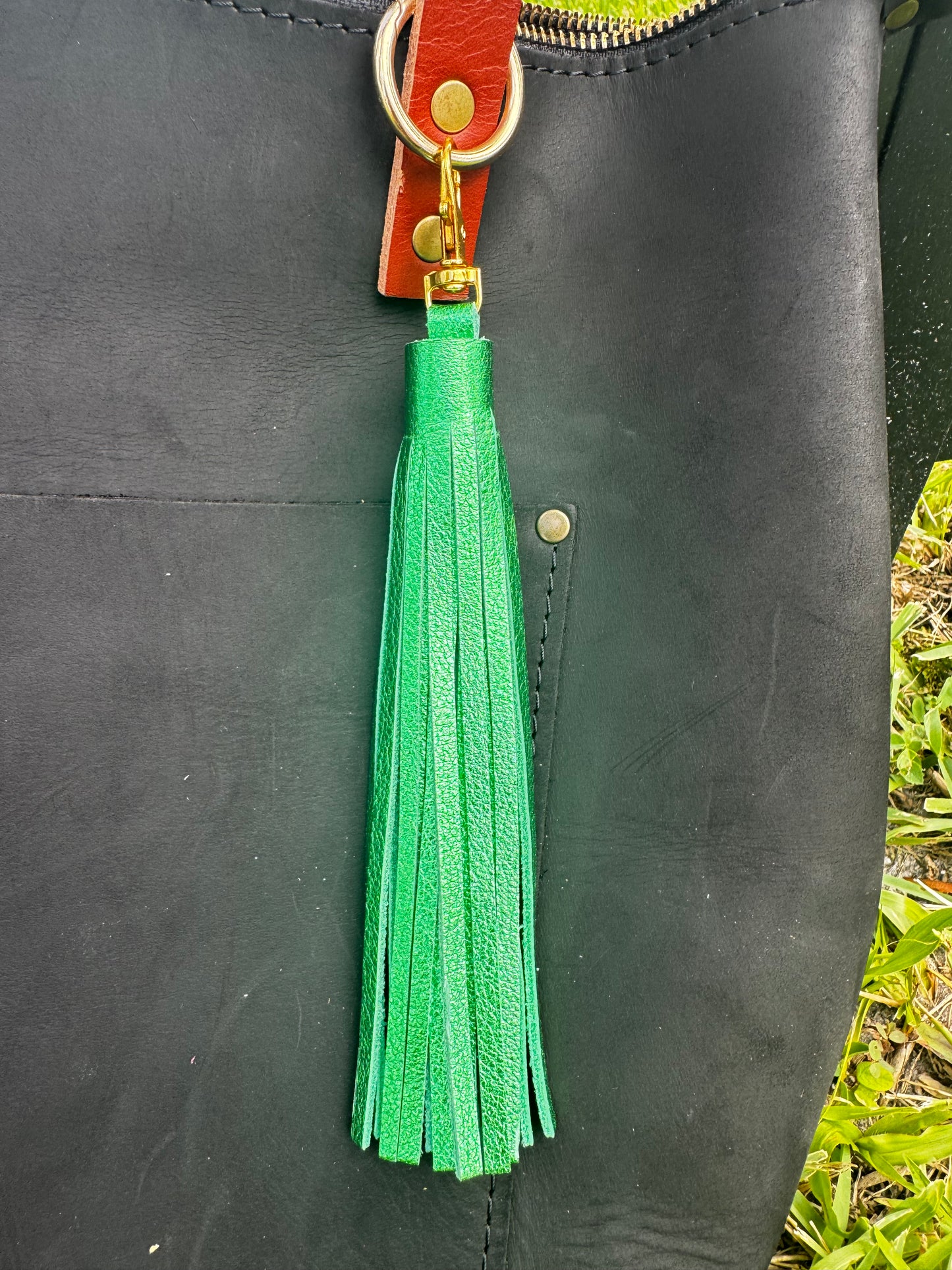 Leather Tassels – Premium Keychain & Handbag Accessories - Large