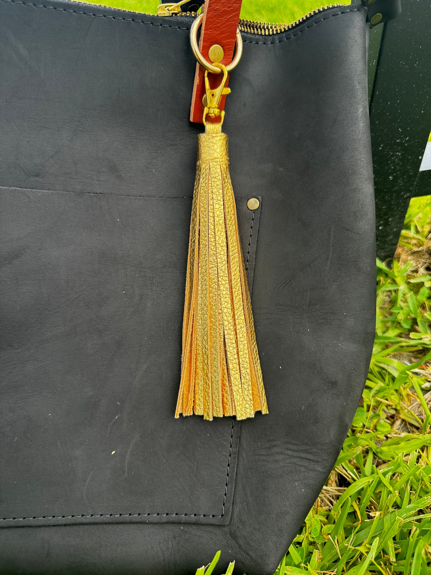 Leather Tassels – Premium Keychain & Handbag Accessories - Large