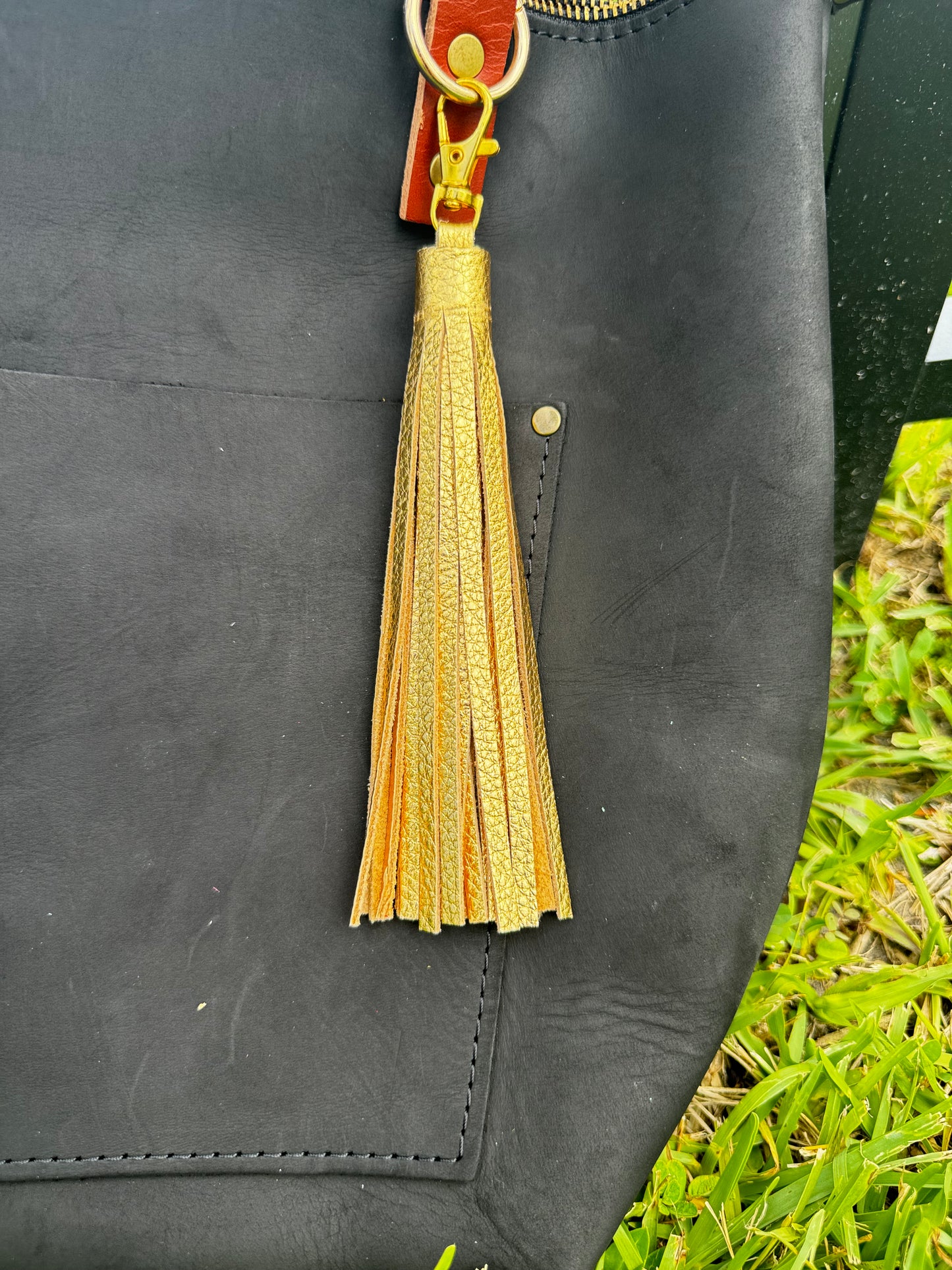 Leather Tassels – Premium Keychain & Handbag Accessories - Large