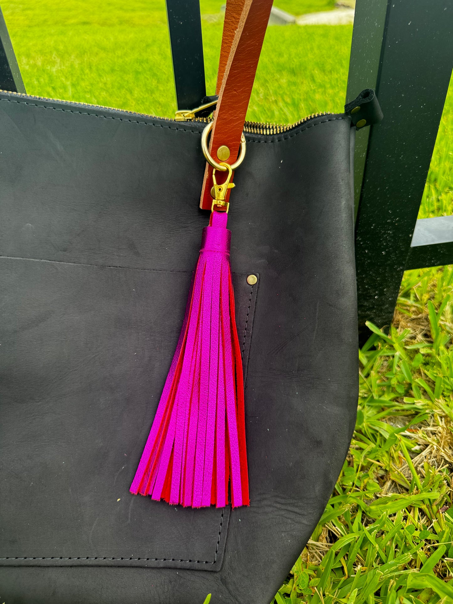 Leather Tassels – Premium Keychain & Handbag Accessories - Large