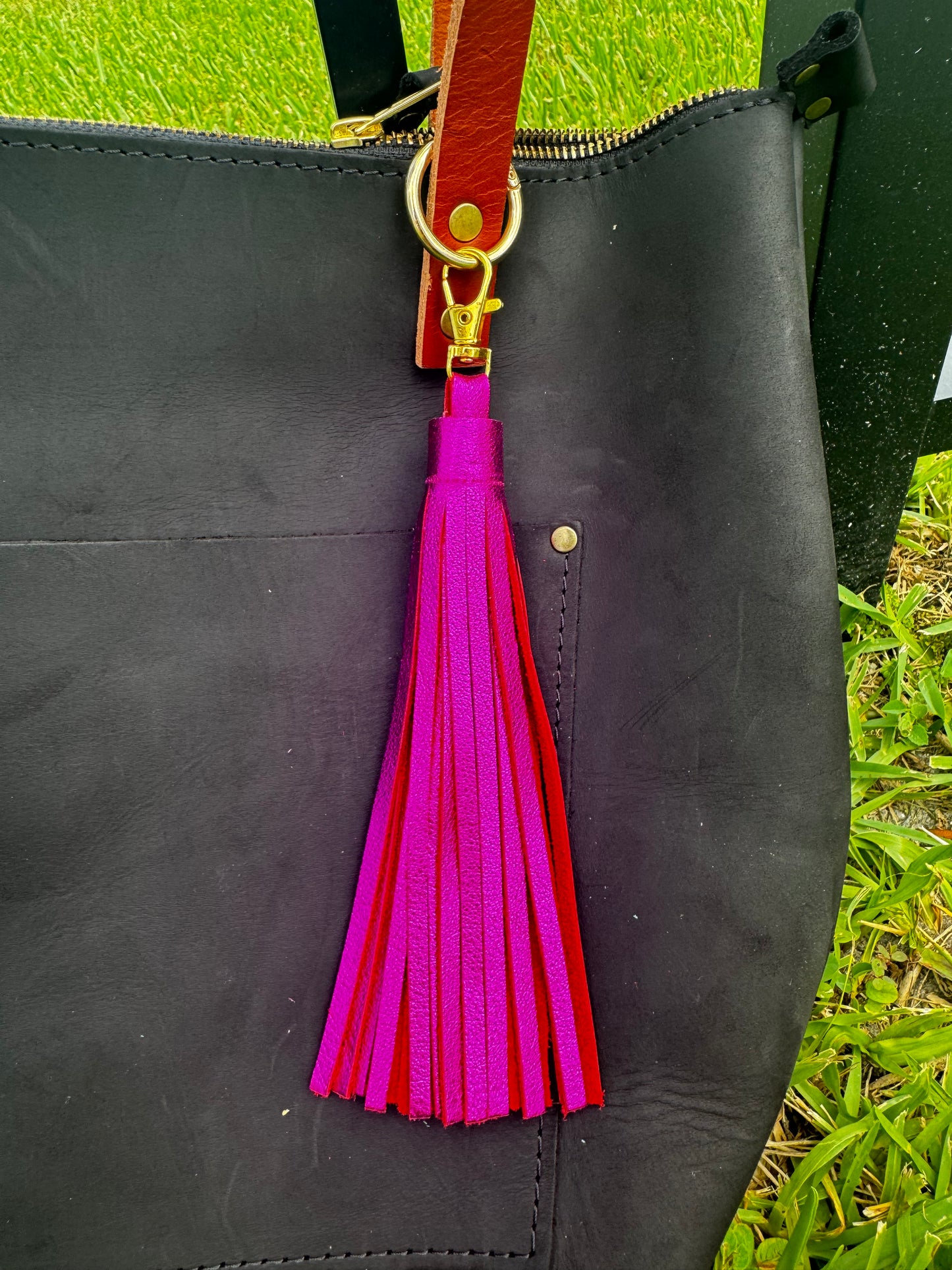 Leather Tassels – Premium Keychain & Handbag Accessories - Large