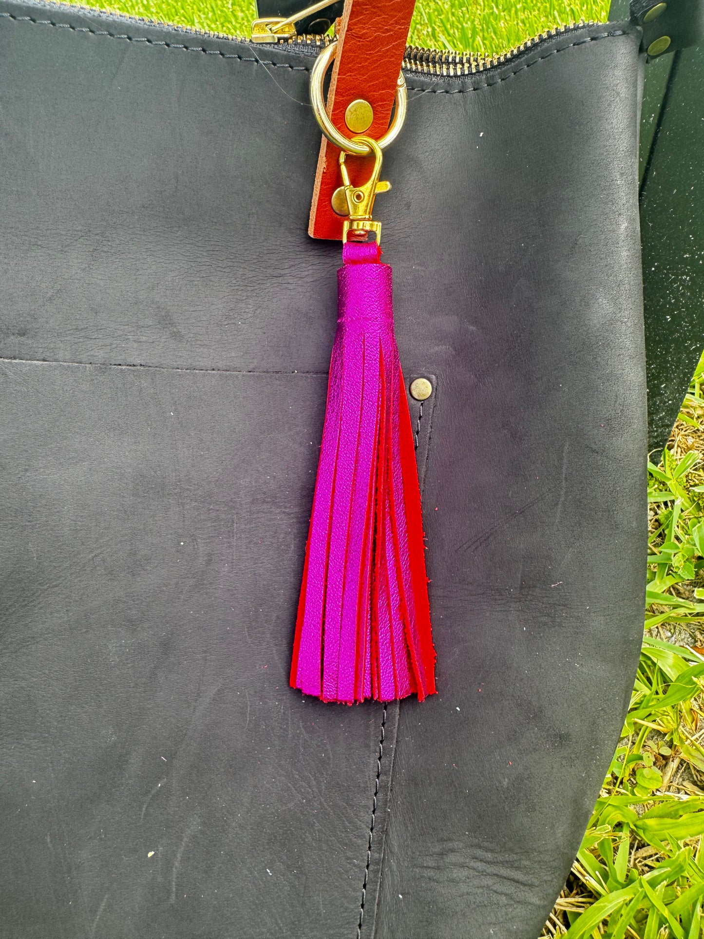 Leather Tassels – Premium Keychain & Handbag Accessories - Large