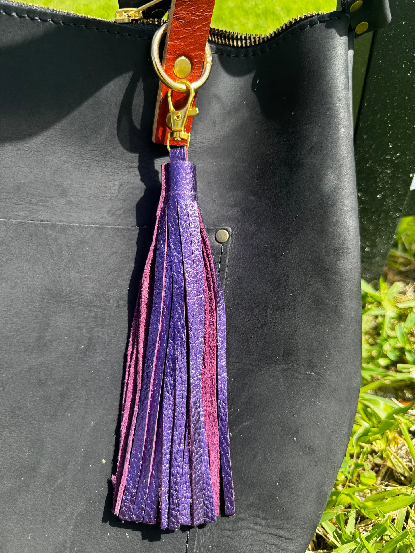 Leather Tassels – Premium Keychain & Handbag Accessories - Large