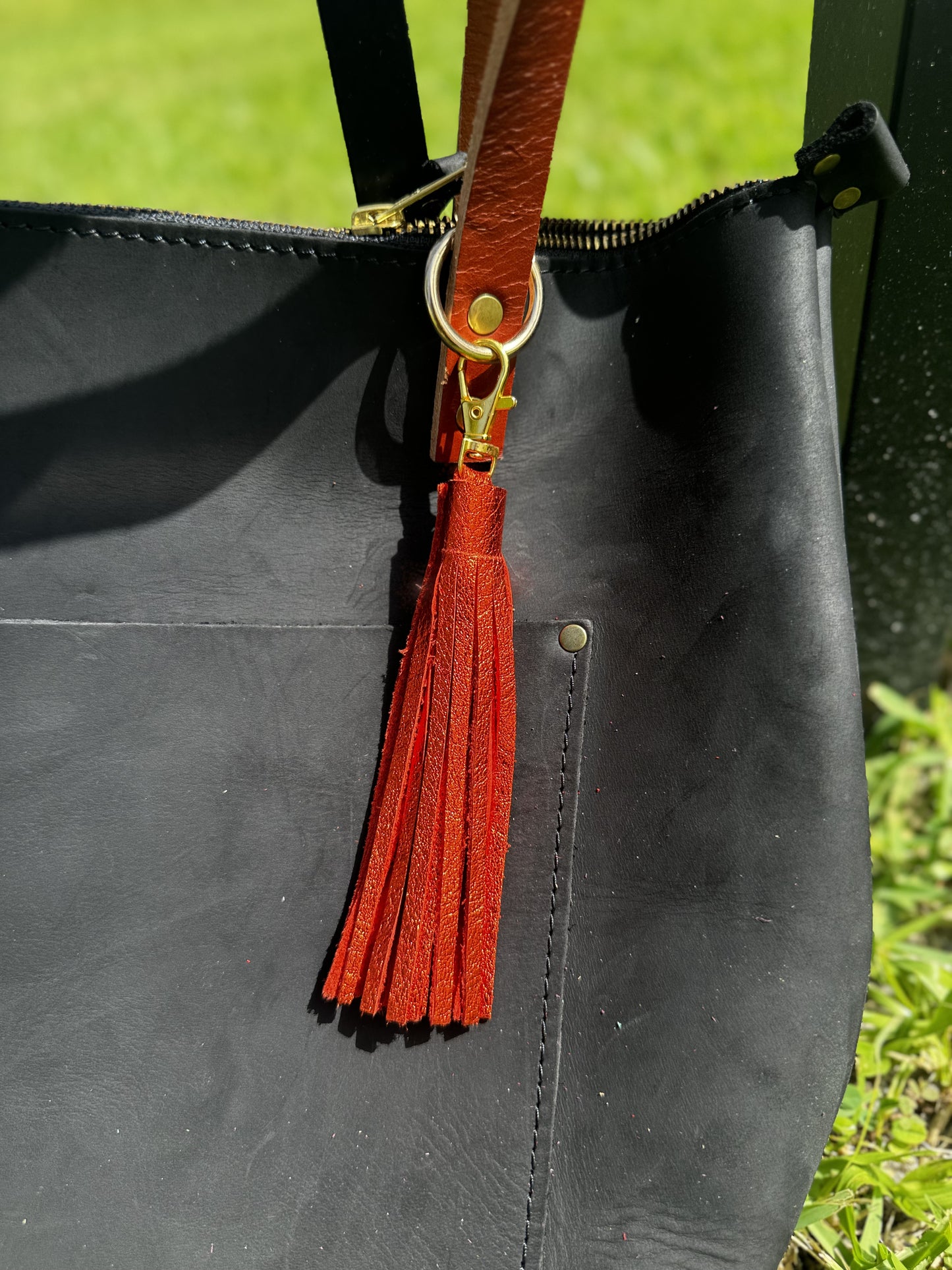 Leather Tassels – Premium Keychain & Handbag Accessories - Large