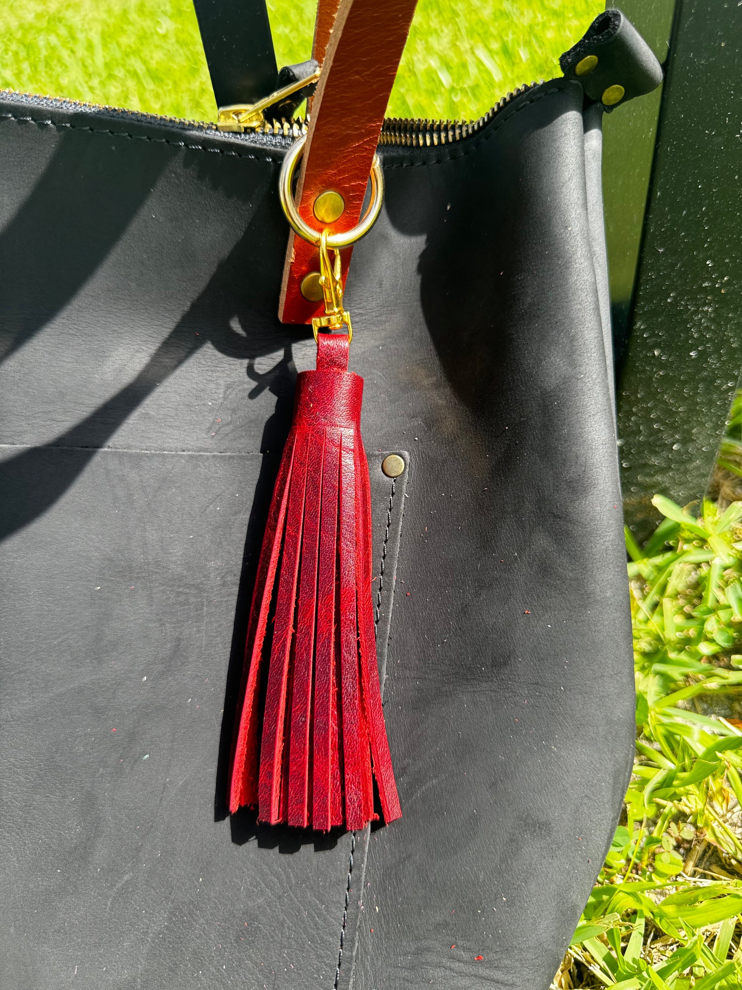 Leather Tassels – Premium Keychain & Handbag Accessories - Large