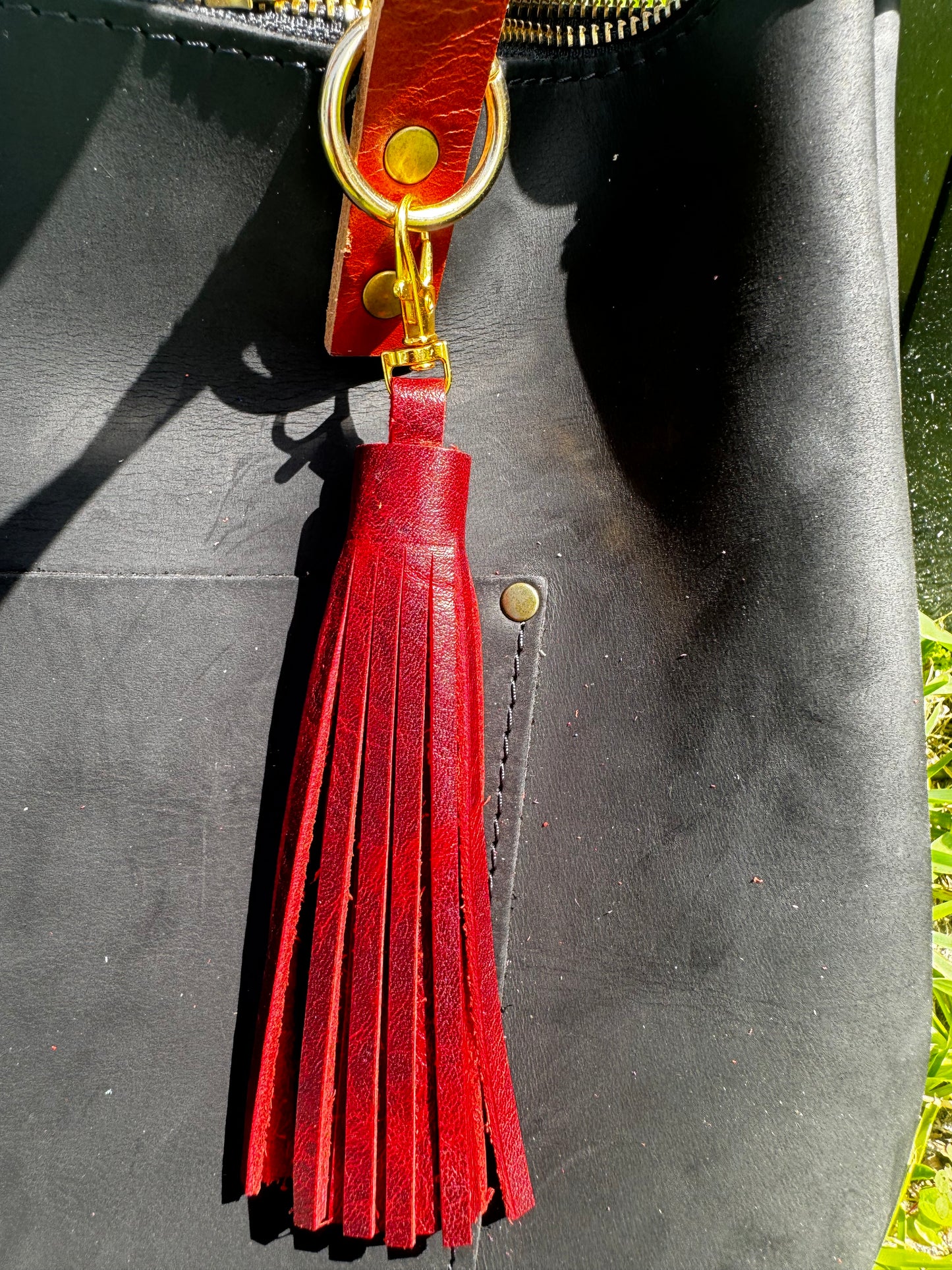 Leather Tassels – Premium Keychain & Handbag Accessories - Large