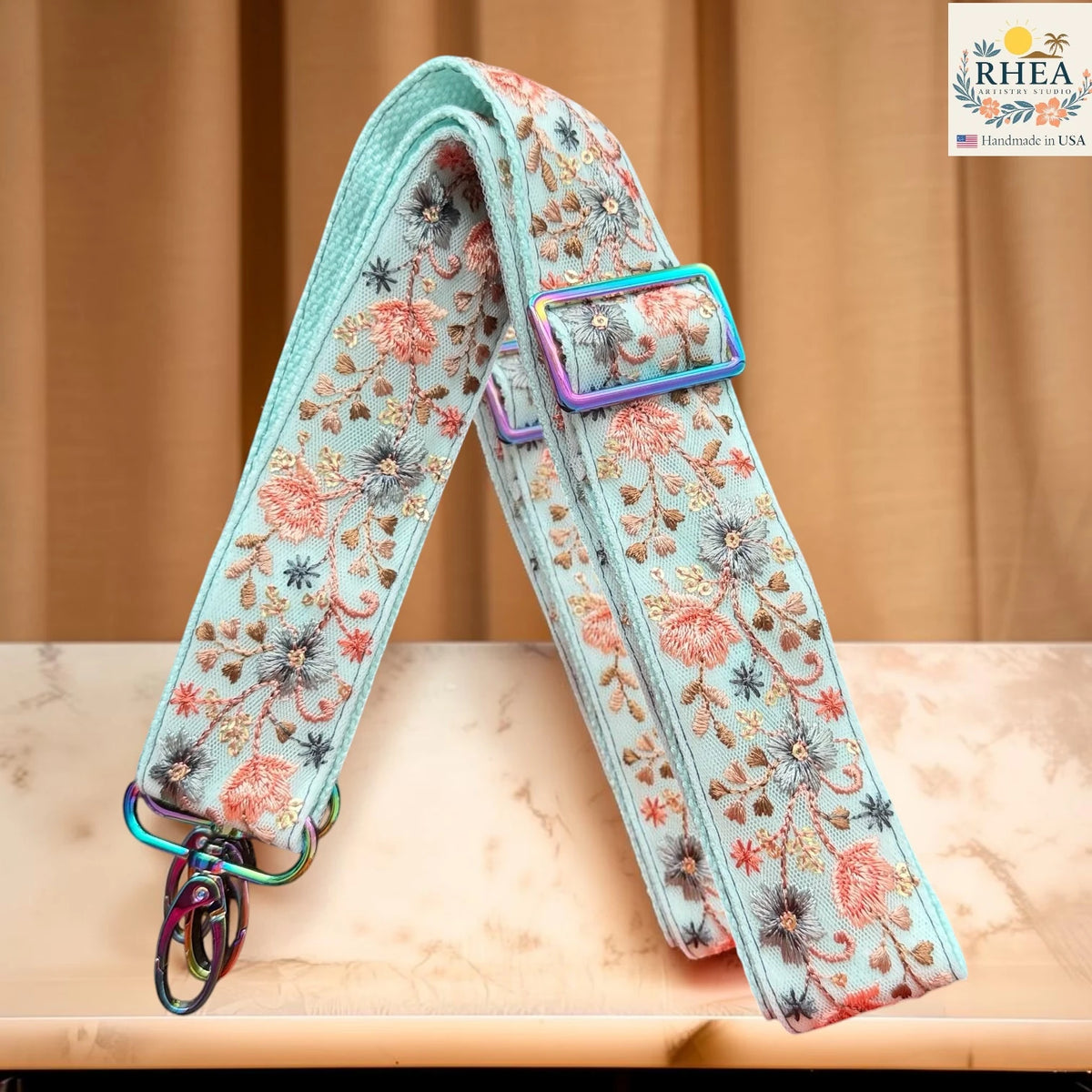 1.5-Inch Seabloom Drift Embroidered Crossbody Strap – Adjustable Replacement Purse Strap