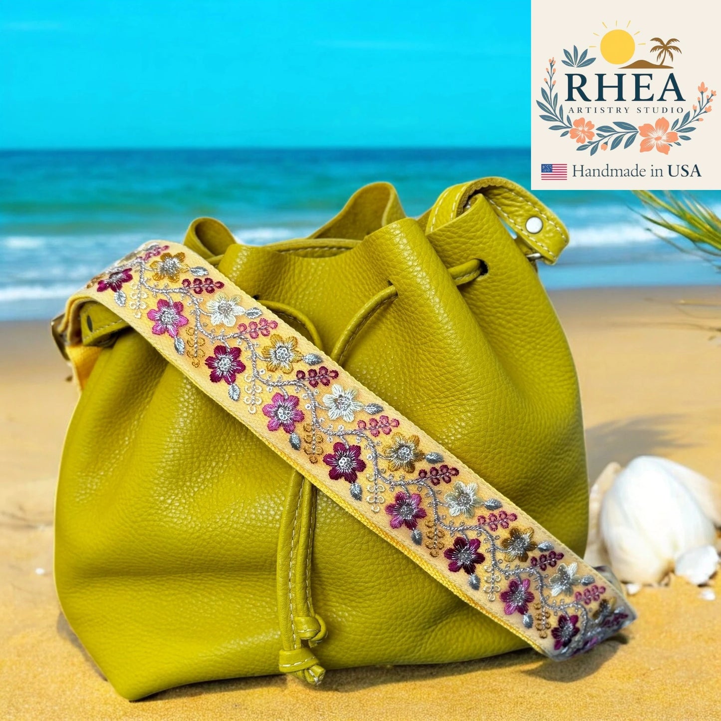 Spring Vernal | Wildflower Embroidered Bag Strap