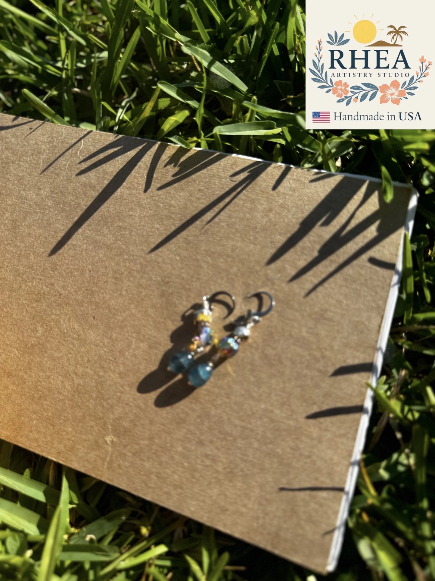 Stylish Cathedral Double Silver Drop earrings, handmade with Czech beads for a refined artisan accessory.