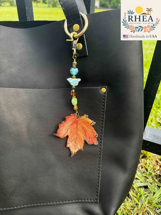 Elegant Blue Grove charm from the Fairy Forest collection, handmade with nature-inspired details, perfect as a keychain, purse charm, or bag accessory.