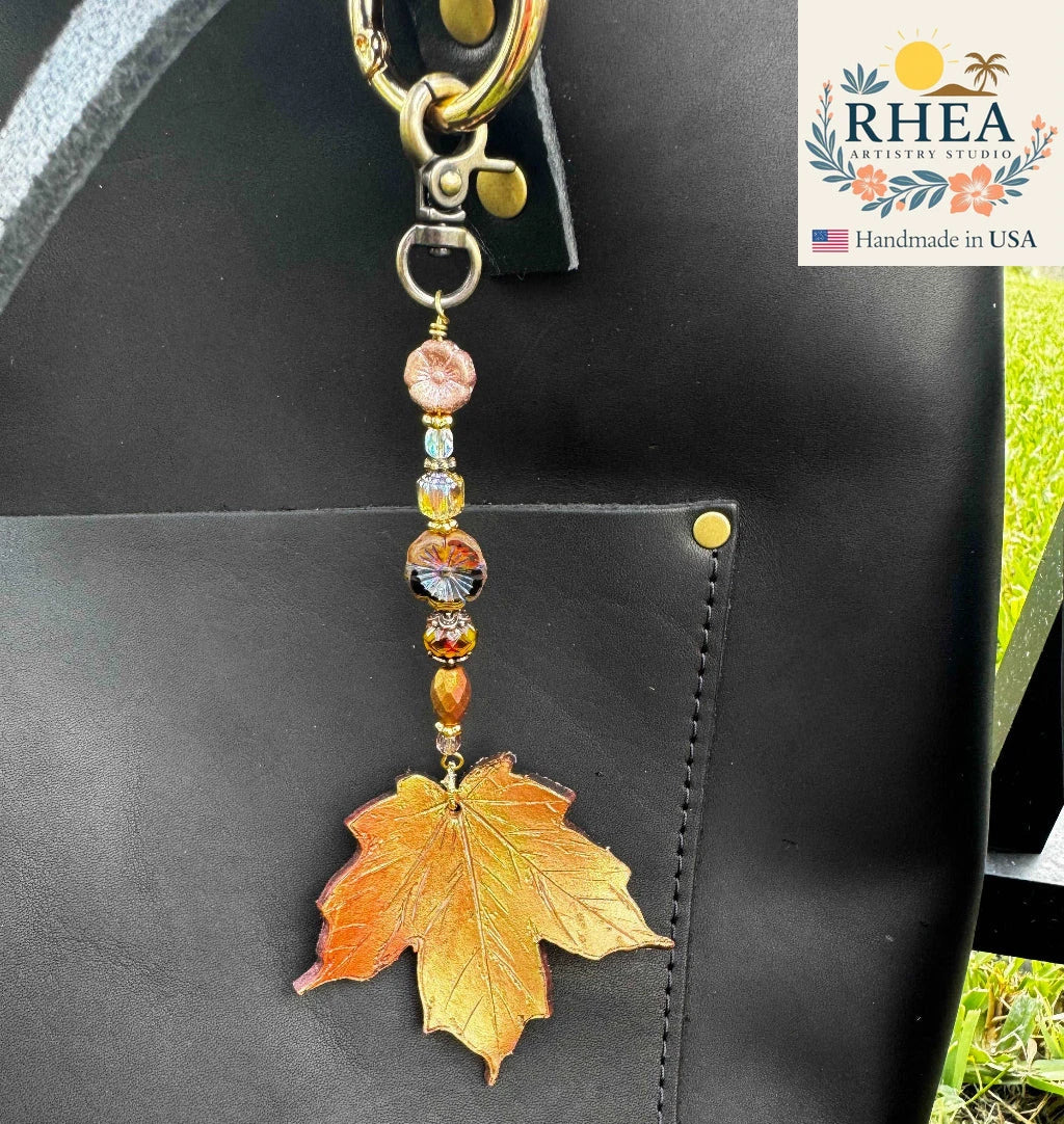 Handcrafted Fairy Forest Charm – Scarlet Garden Bloom featuring vivid red floral accents, artisan-made bag charm, purse accessory, and keychain.