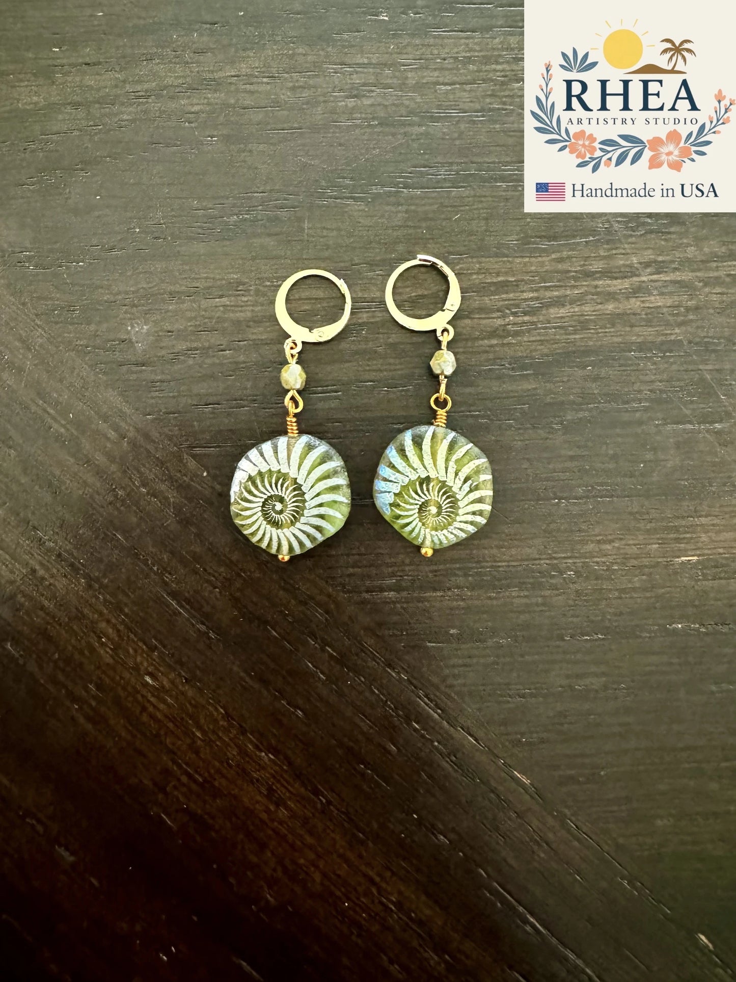 Handcrafted Laser Green Drop earrings – AG design, featuring Czech beads, artisan-made with a vibrant green glow.