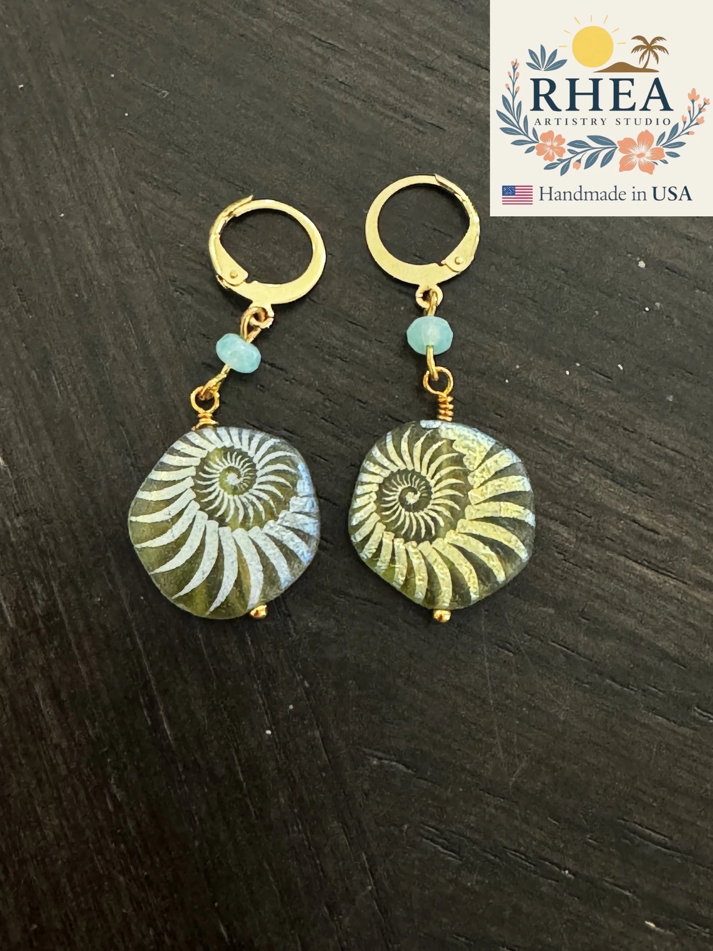 Floral-inspired Laser Green Drop – SG handmade earrings crafted with Czech beads, artisan jewelry design.