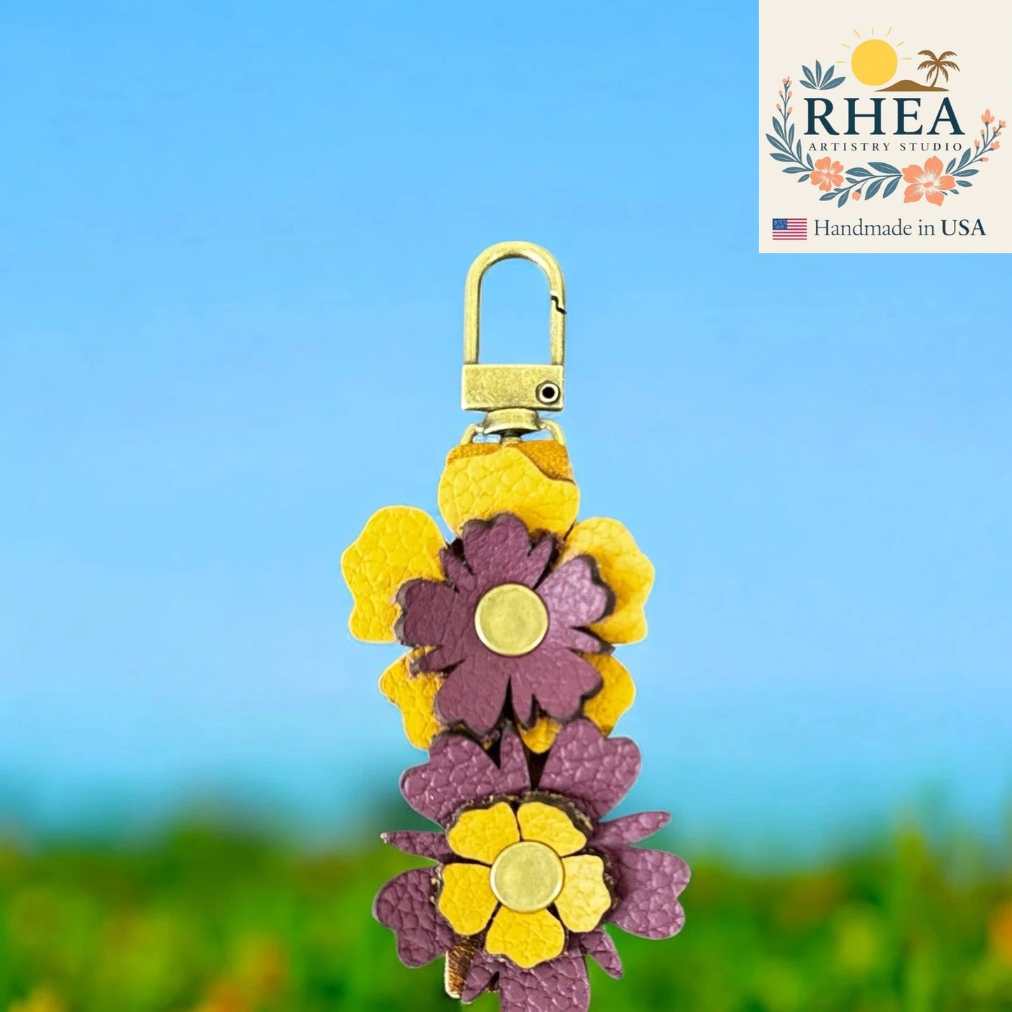 Handmade Leather Zipper Pulls – Wildflower Collection for Bags, Keys & Pouches