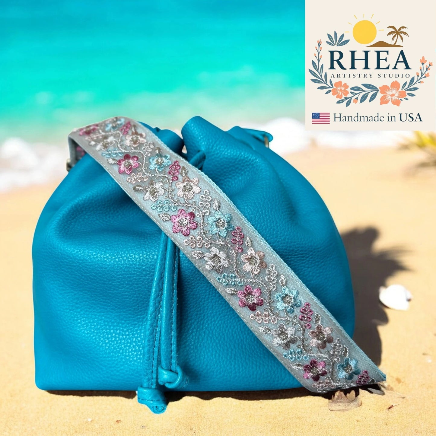 Spring Vernal | Wildflower Embroidered Bag Strap