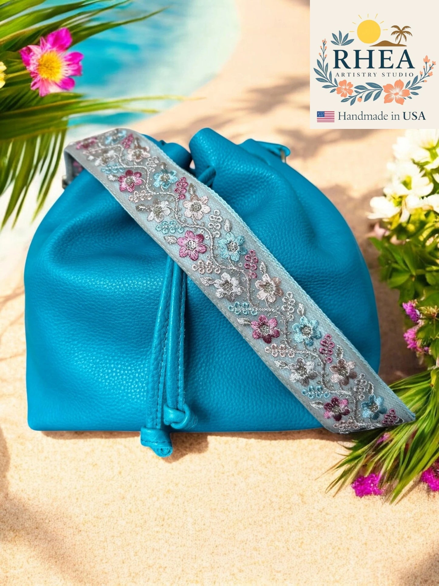 Spring Vernal | Wildflower Embroidered Bag Strap