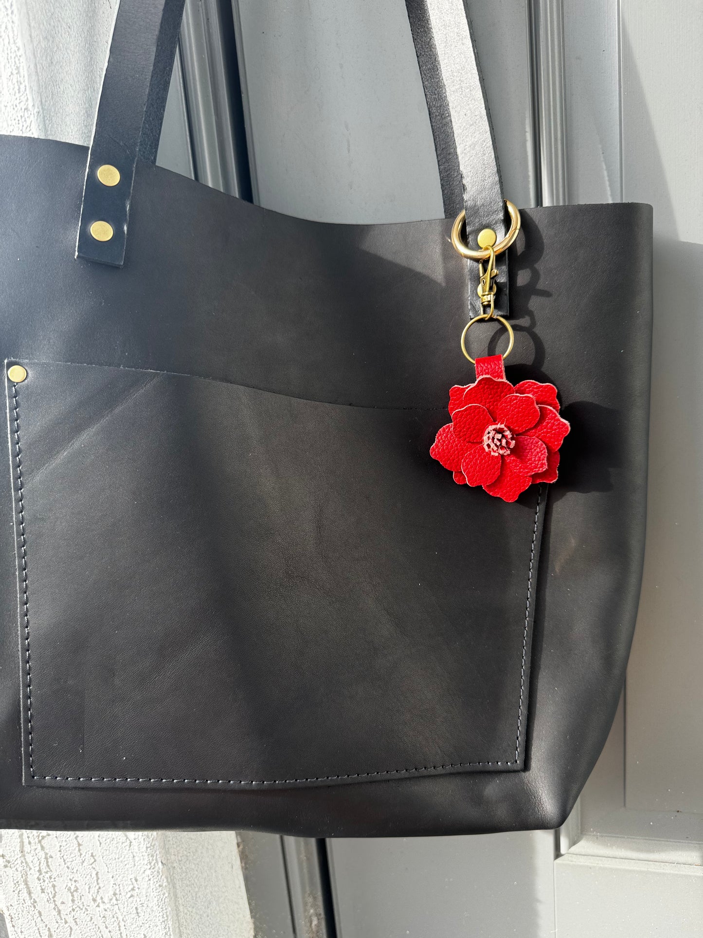 Everbloom Leather Flower Large- Red