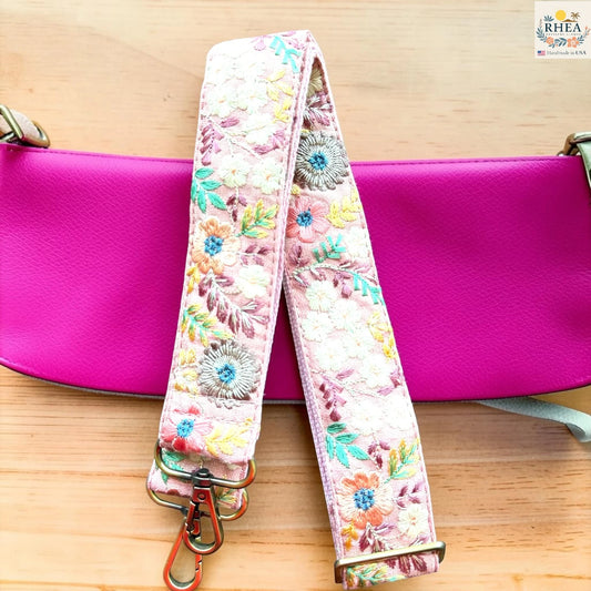 1.5-Inch Sunfield Flora Embroidered Crossbody Strap – Adjustable Replacement Purse Strap