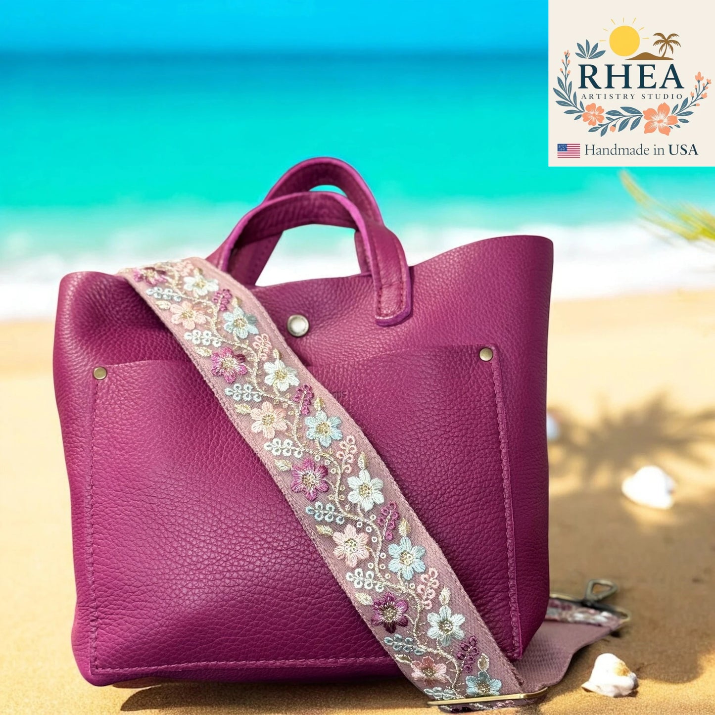 Spring Vernal | Wildflower Embroidered Bag Strap