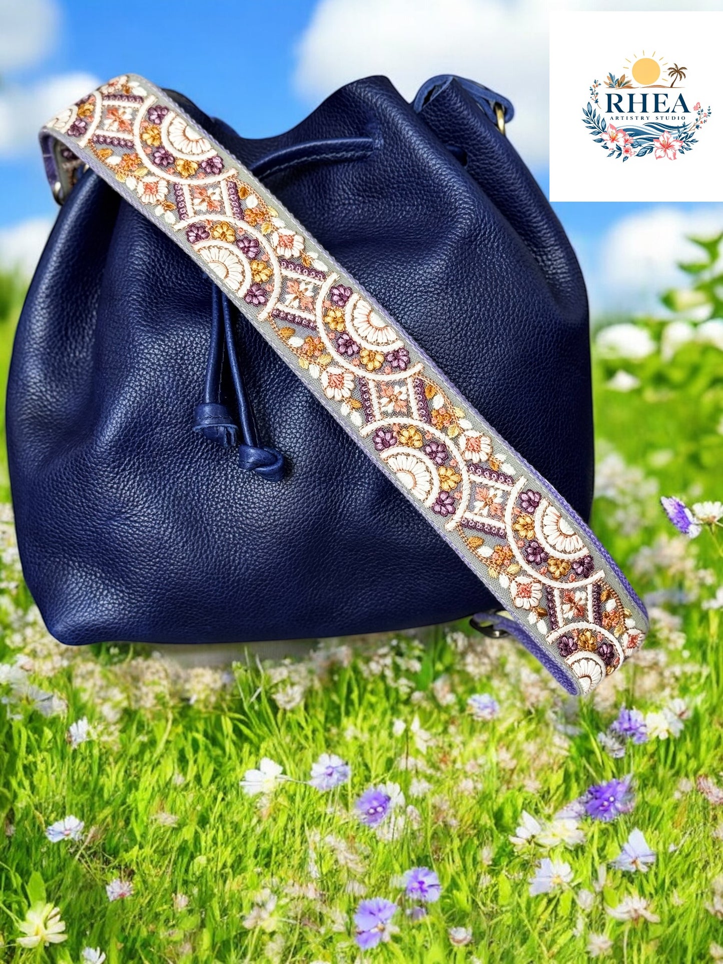 Dewberry Bloom Purse Strap – 2-Inch Embroidered & Adjustable