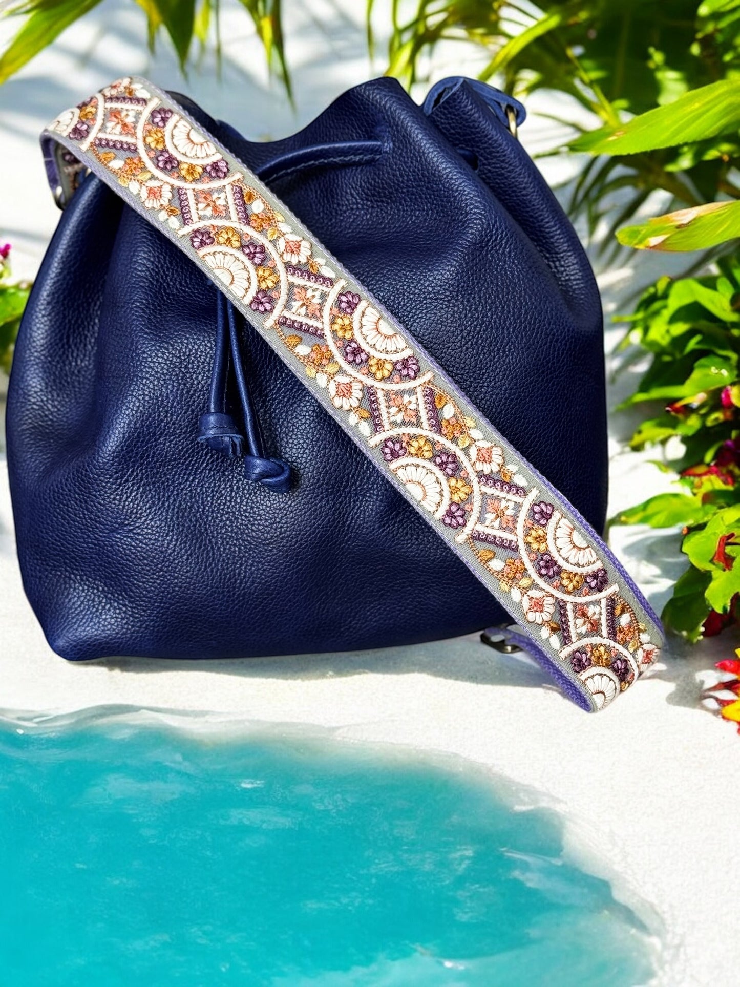 Dewberry Bloom Purse Strap – 2-Inch Embroidered & Adjustable