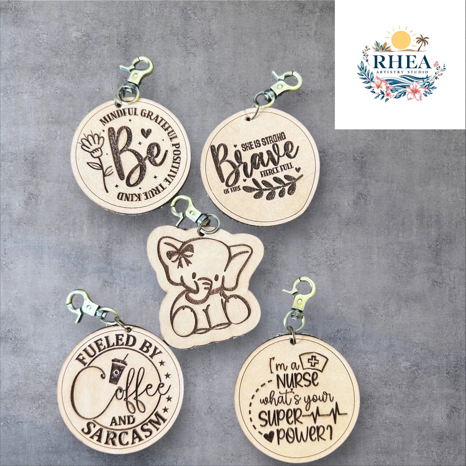 Engraved Leather Tags with Meaning | Handcrafted Keychain Tokens