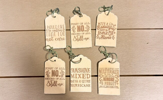 Engraved Leather Tags with Meaning | Handcrafted Keychain Tokens