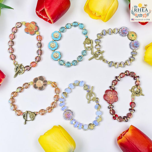 Garden Glass Bead Bracelet – Handmade Beaded Bracelet