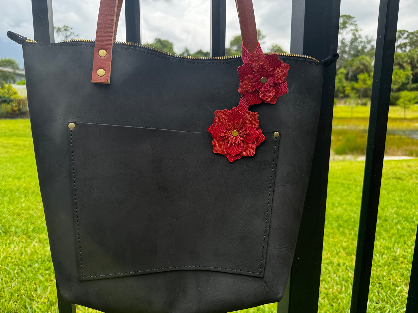 Everbloom Leather Flower - Red and Brick Red