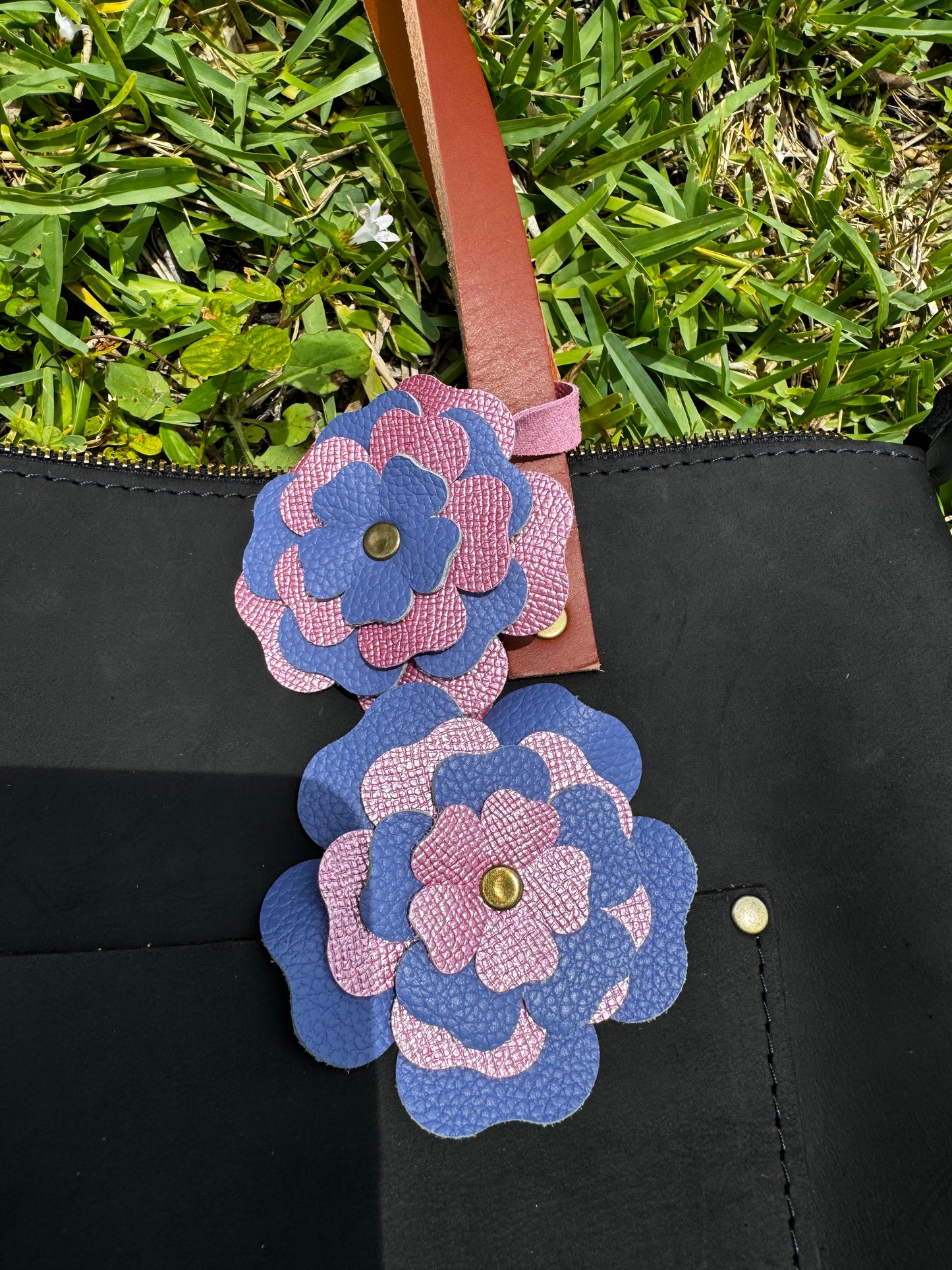 Everbloom Leather Flower Double - Blue Bell and Barbie Pink