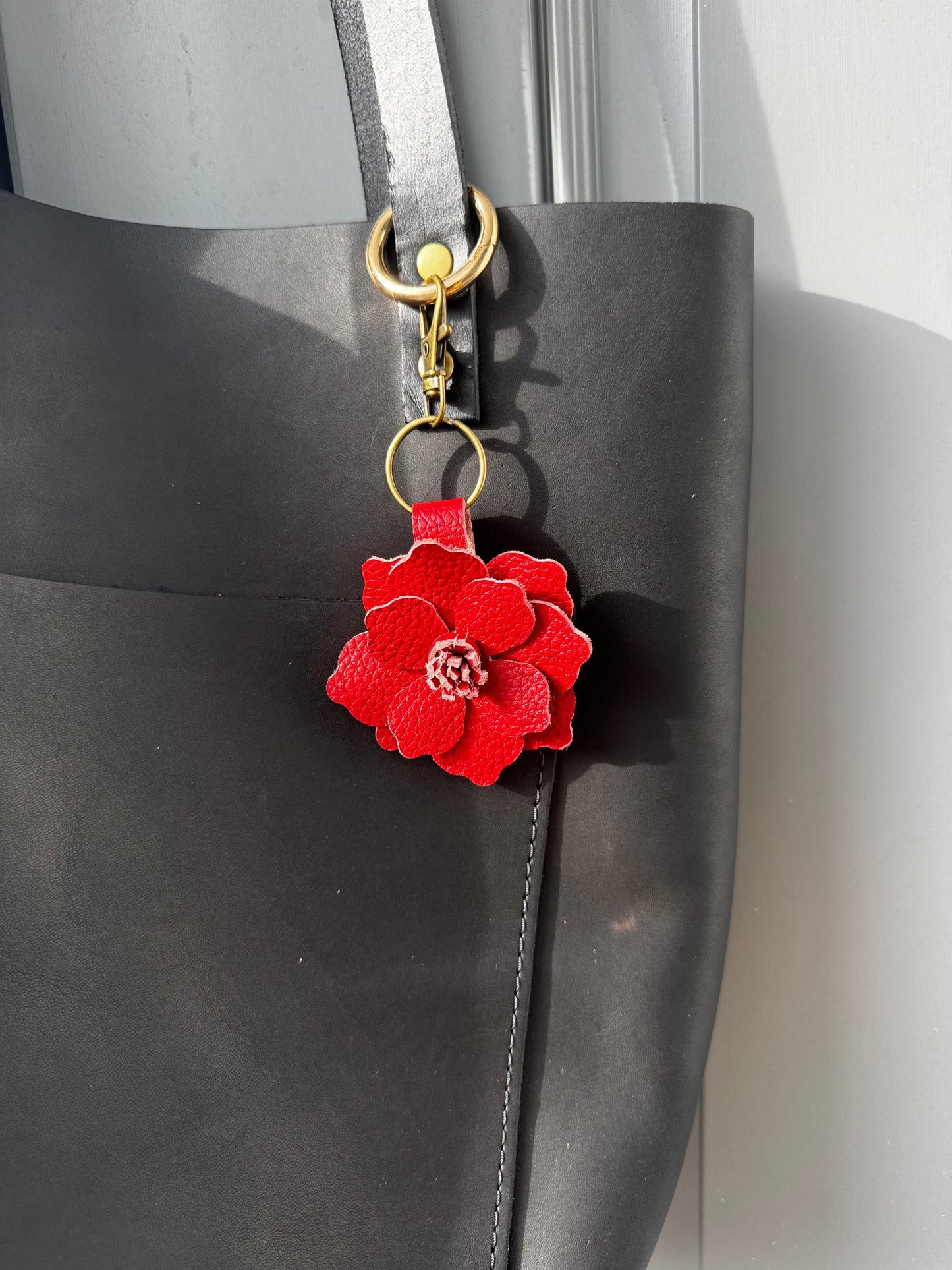 Everbloom Leather Flower Small - Red