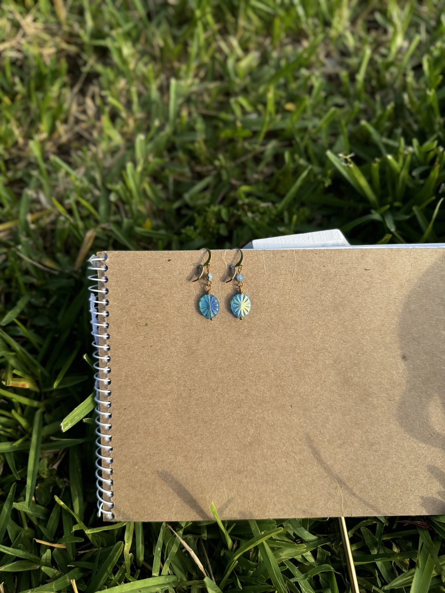 Starburst Oval Blue Earrings