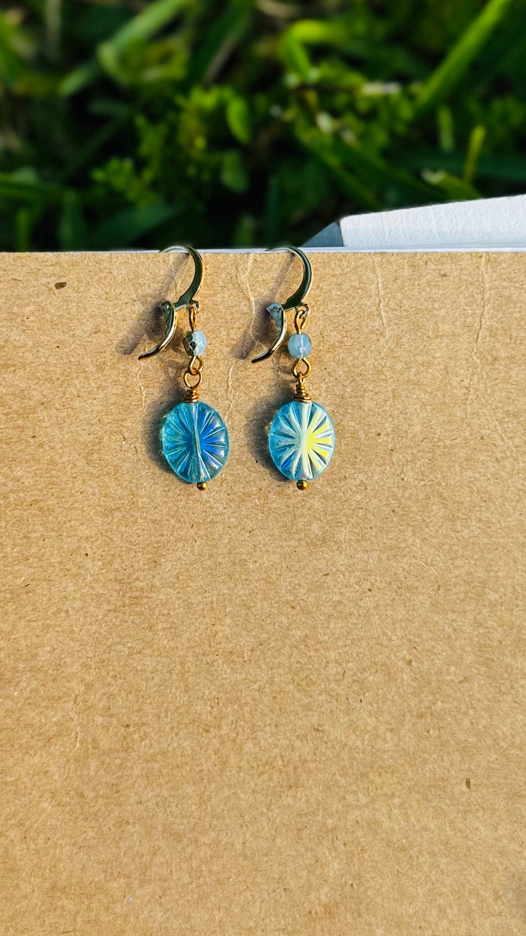 Starburst Oval Blue Earrings