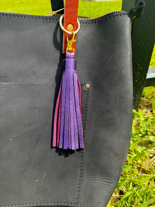 Leather Tassels – Premium Keychain & Handbag Accessories - Large