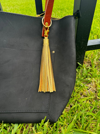 Leather Tassels – Premium Keychain & Handbag Accessories - Large