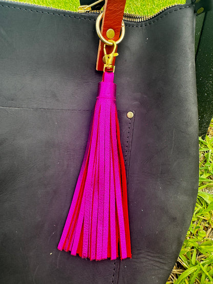 Leather Tassels – Premium Keychain & Handbag Accessories - Large
