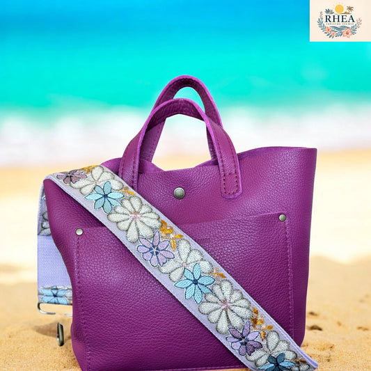 Daisy Decode Collection Collection - Floral Embroidered Adjustable Bag Strap | 2 Inch Crossbody Strap for Totes & Handbags