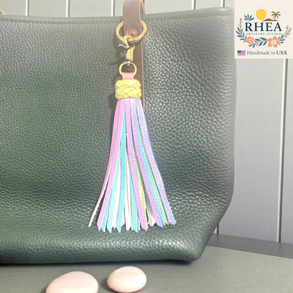 Mystiq Leather Tassel Keychains | Handcrafted Bag Charms & Sensory Accessories