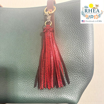 Mystiq Leather Tassel Keychains | Handcrafted Bag Charms & Sensory Accessories