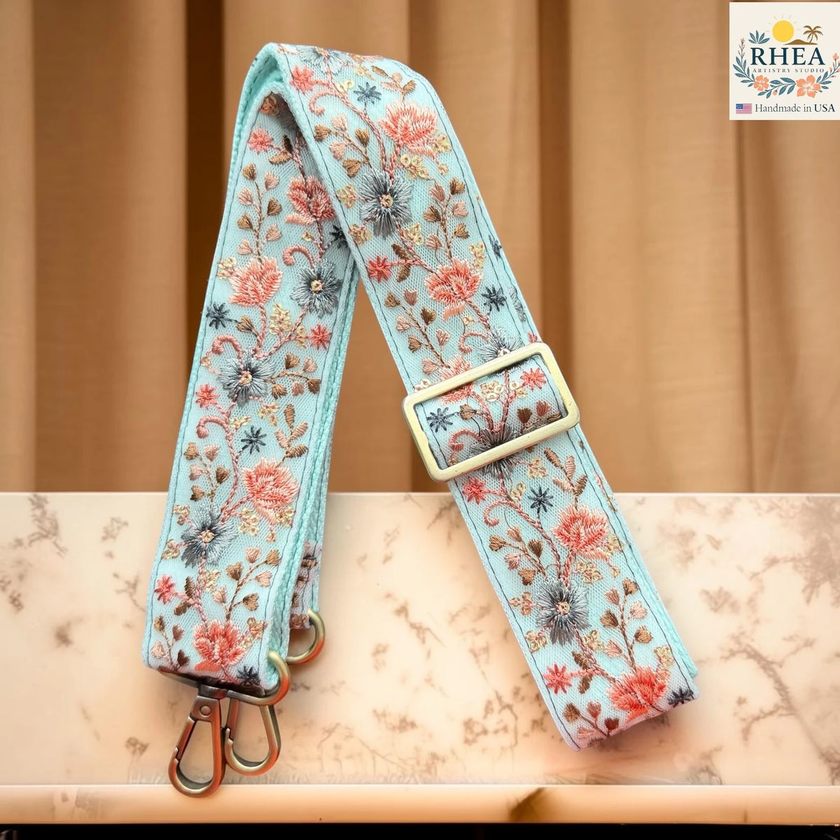 1.5-Inch Seabloom Drift Embroidered Crossbody Strap – Adjustable Replacement Purse Strap