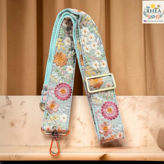 1.5-Inch Sunfield Flora Embroidered Crossbody Strap – Adjustable Replacement Purse Strap