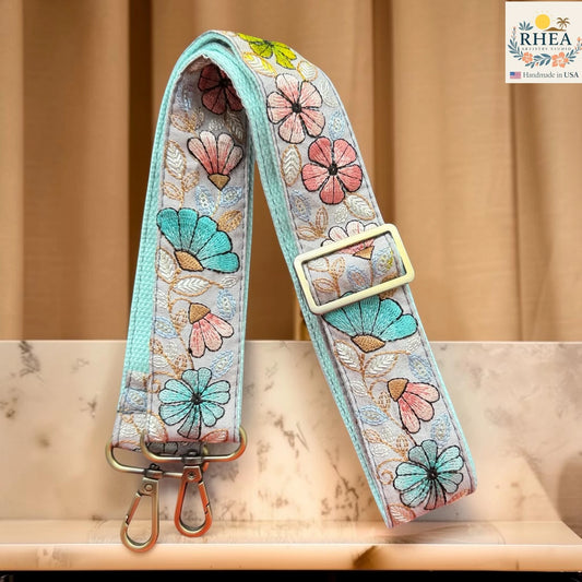 1.5-Inch Petal Rush Embroidered Crossbody Strap – Adjustable Replacement Purse Strap