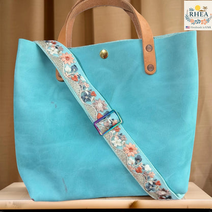 1.5-Inch Silver Vine Embroidered Crossbody Strap – Adjustable Replacement Purse Strap