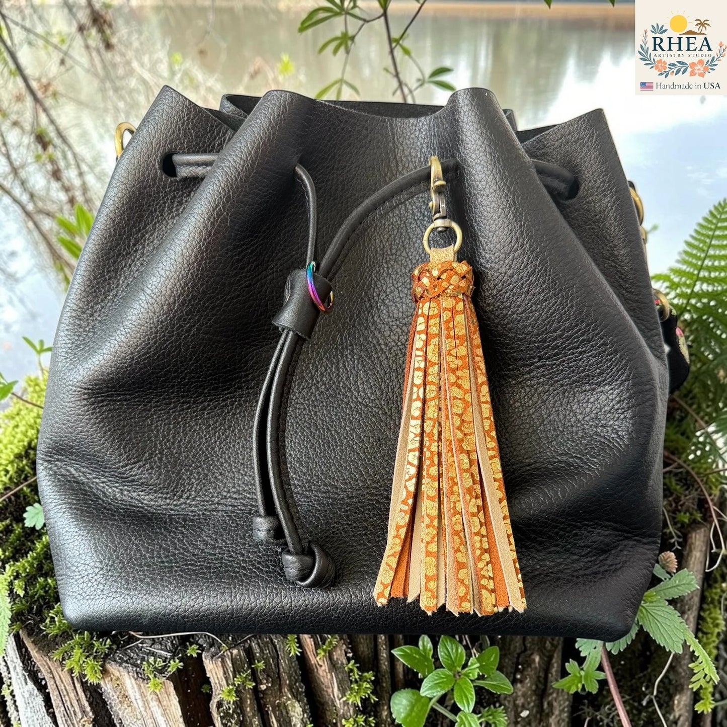 Handmade Leather Tassel Bag Charms – Matte & Metallic Mix
