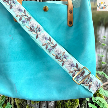 1.5-Inch Terracotta Bloom Embroidered Crossbody Strap – Adjustable Replacement Purse Strap