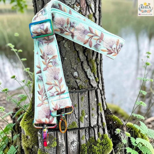 1.5-Inch Terracotta Bloom Embroidered Crossbody Strap – Adjustable Replacement Purse Strap