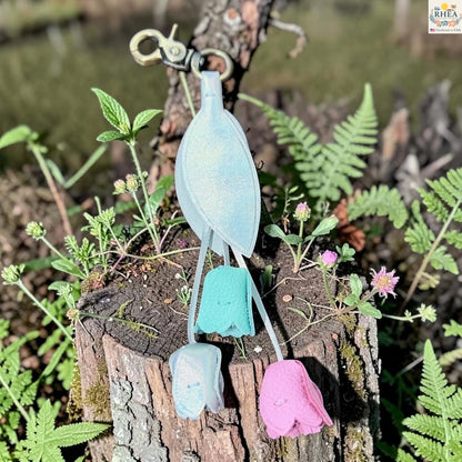 Handmade Leather Tulip Bag Charm | Rhea Artistry Studio